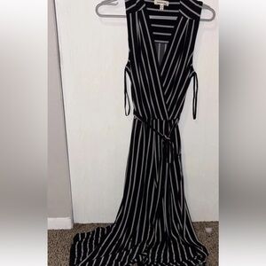 Monteau Los Angeles Wide leg jumpsuit Black and White striped size M